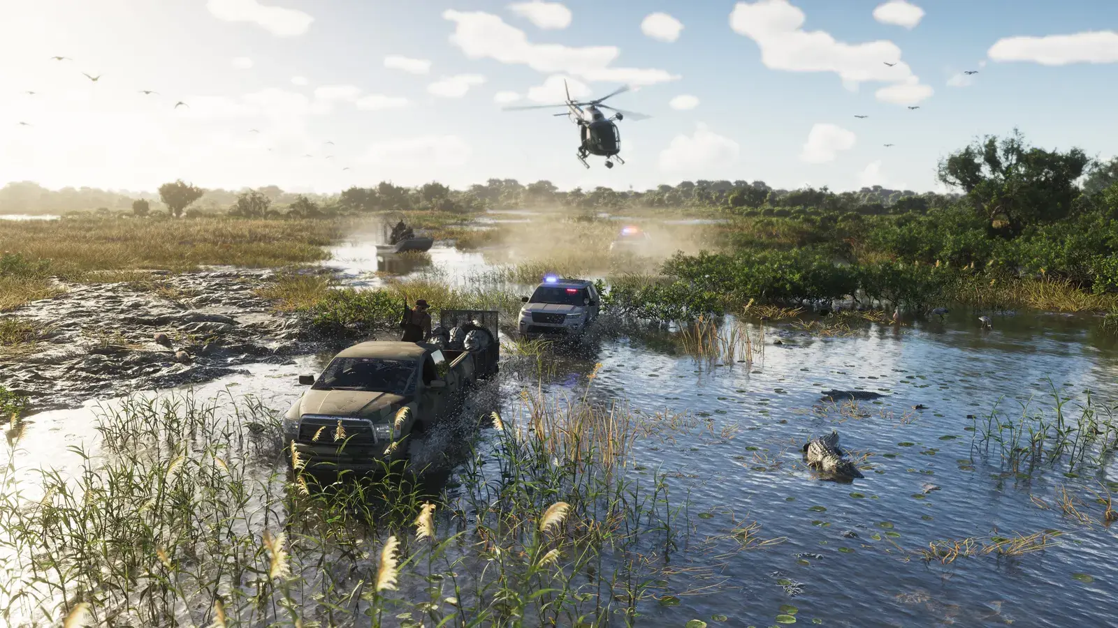 Sumpflandschaft der Grassrivers mit Airboat