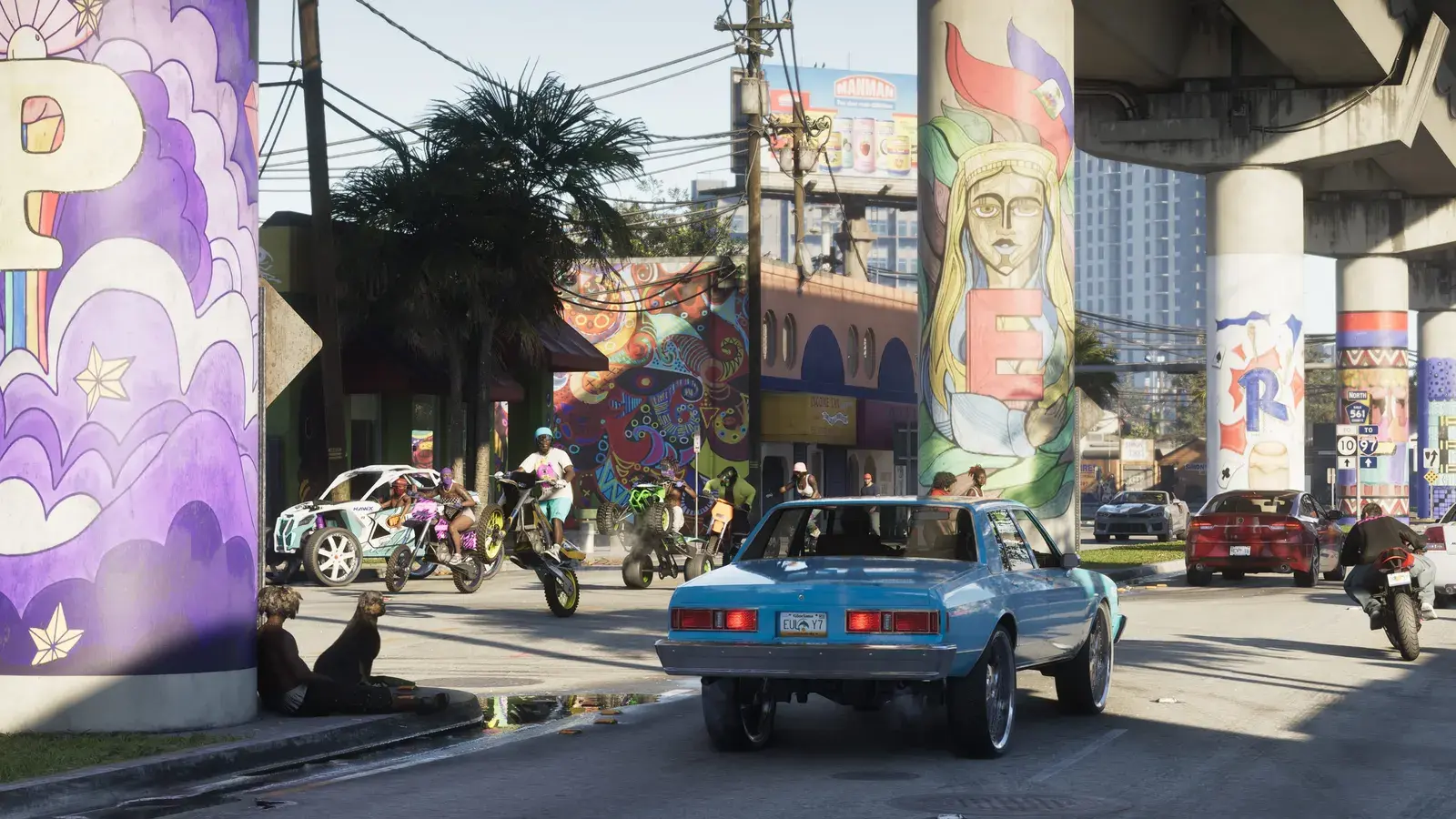 Palmengesäumte Straße in Vice City